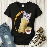 Purrito Cat In A Burrito Women's T-Shirt thumb 3