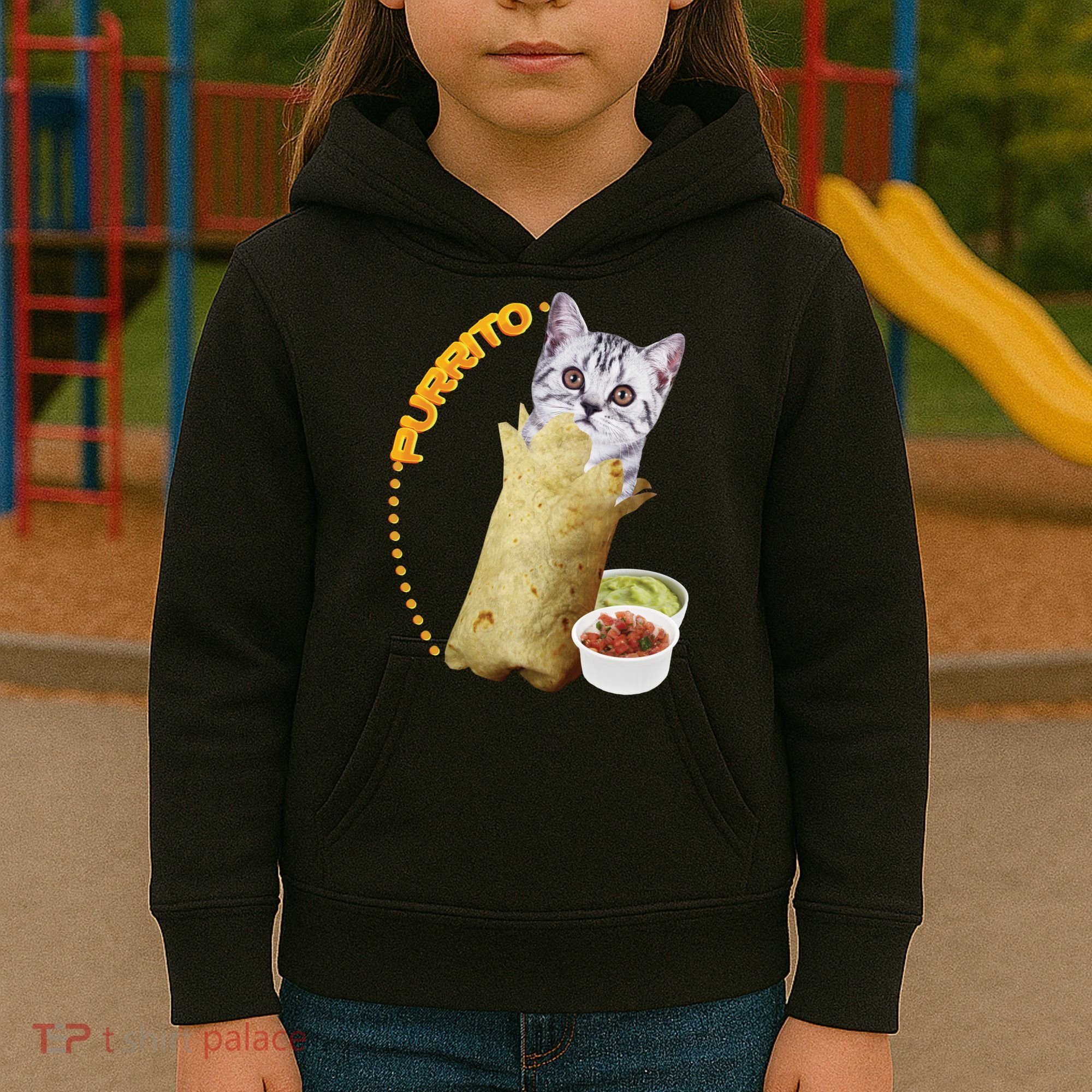 Purrito Cat In A Burrito Kids Hoodie