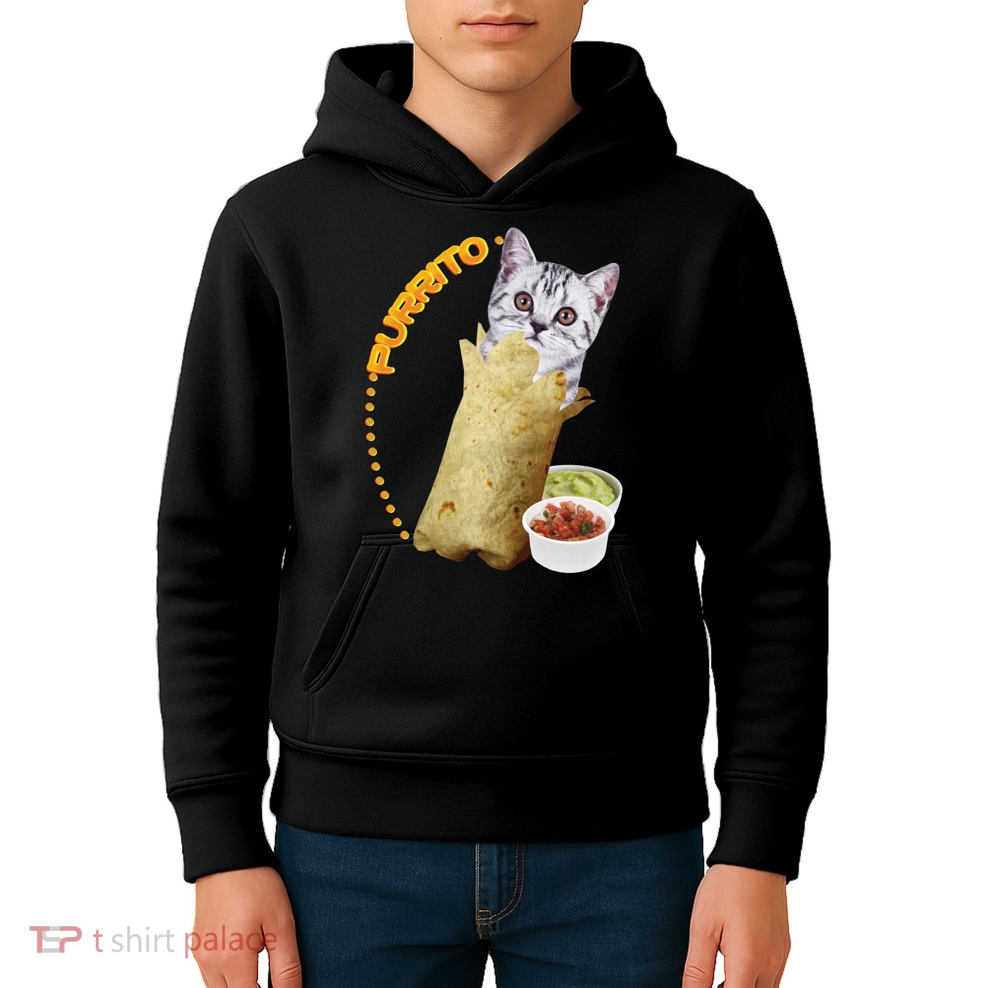 Purrito Cat In A Burrito Kids Hoodie