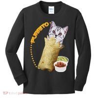 Purrito Cat In A Burrito Kids Long Sleeve Shirt thumb 0
