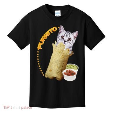 Purrito Cat In A Burrito Kids T-Shirt