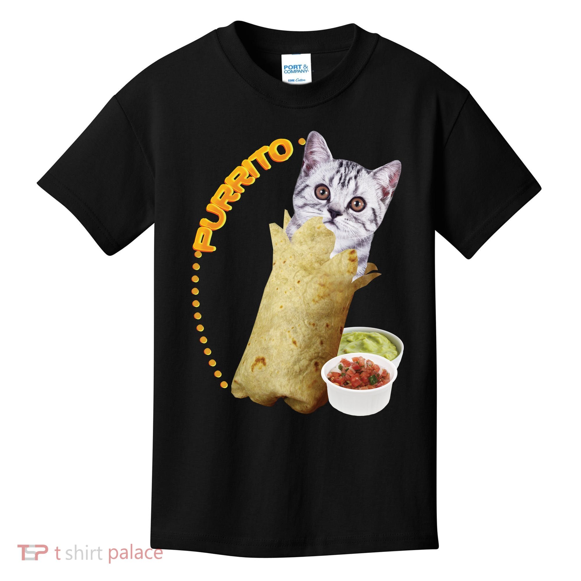 Purrito Cat In A Burrito Kids T-Shirt