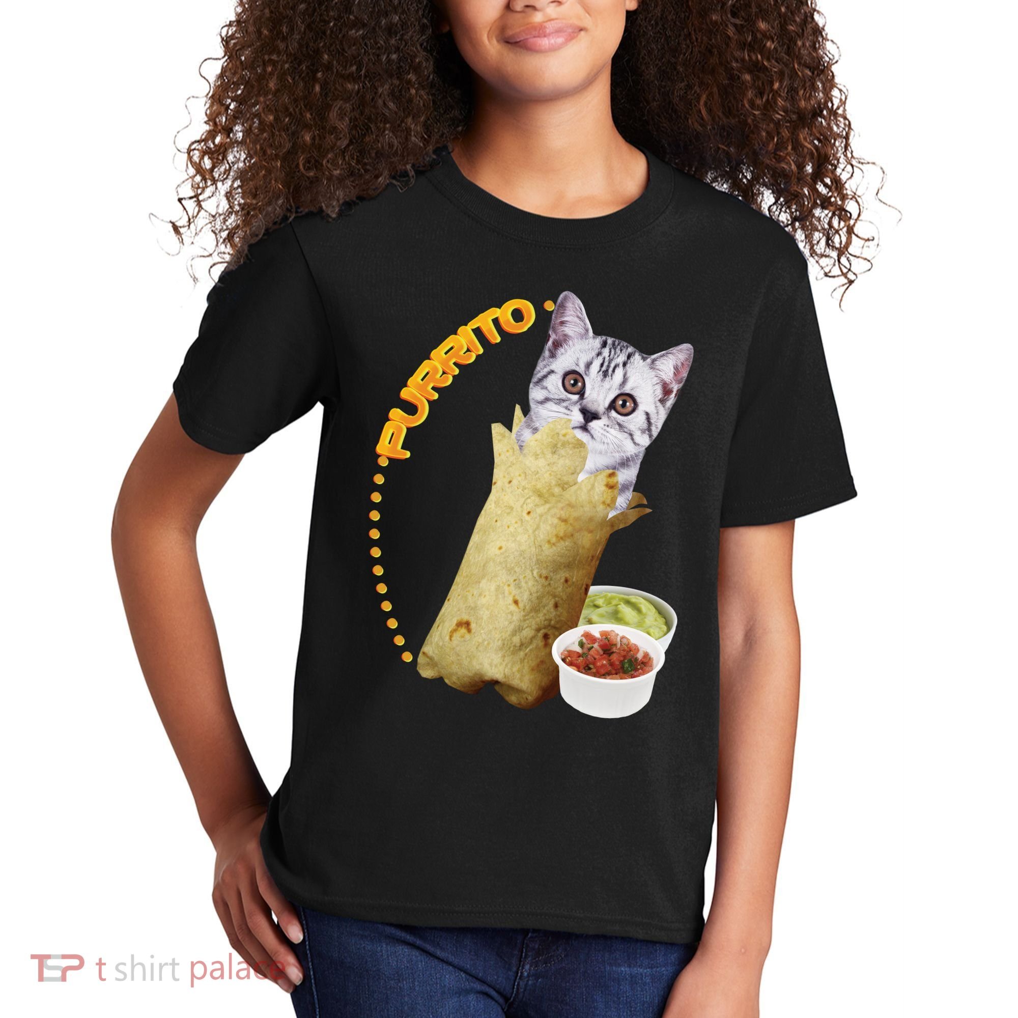 Purrito Cat In A Burrito Kids T-Shirt
