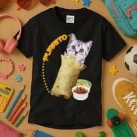 Purrito Cat In A Burrito Kids T-Shirt thumb 3