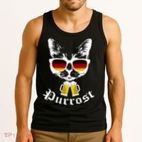 Purrost Cat Funny Oktoberfest Tank Top thumb 3