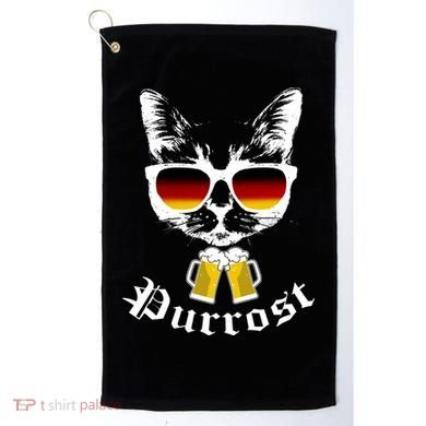 Purrost Cat Funny Oktoberfest Golf Towel