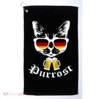 Purrost Cat Funny Oktoberfest Golf Towel thumb 0