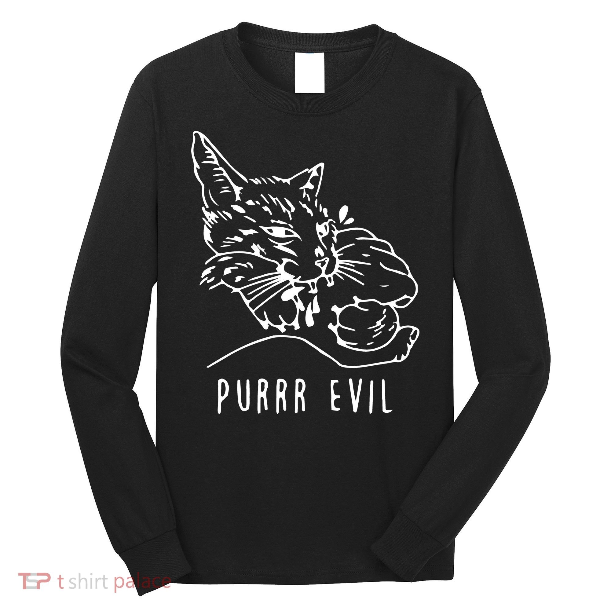 Purrr Evil Funny Cat Long Sleeve Shirt