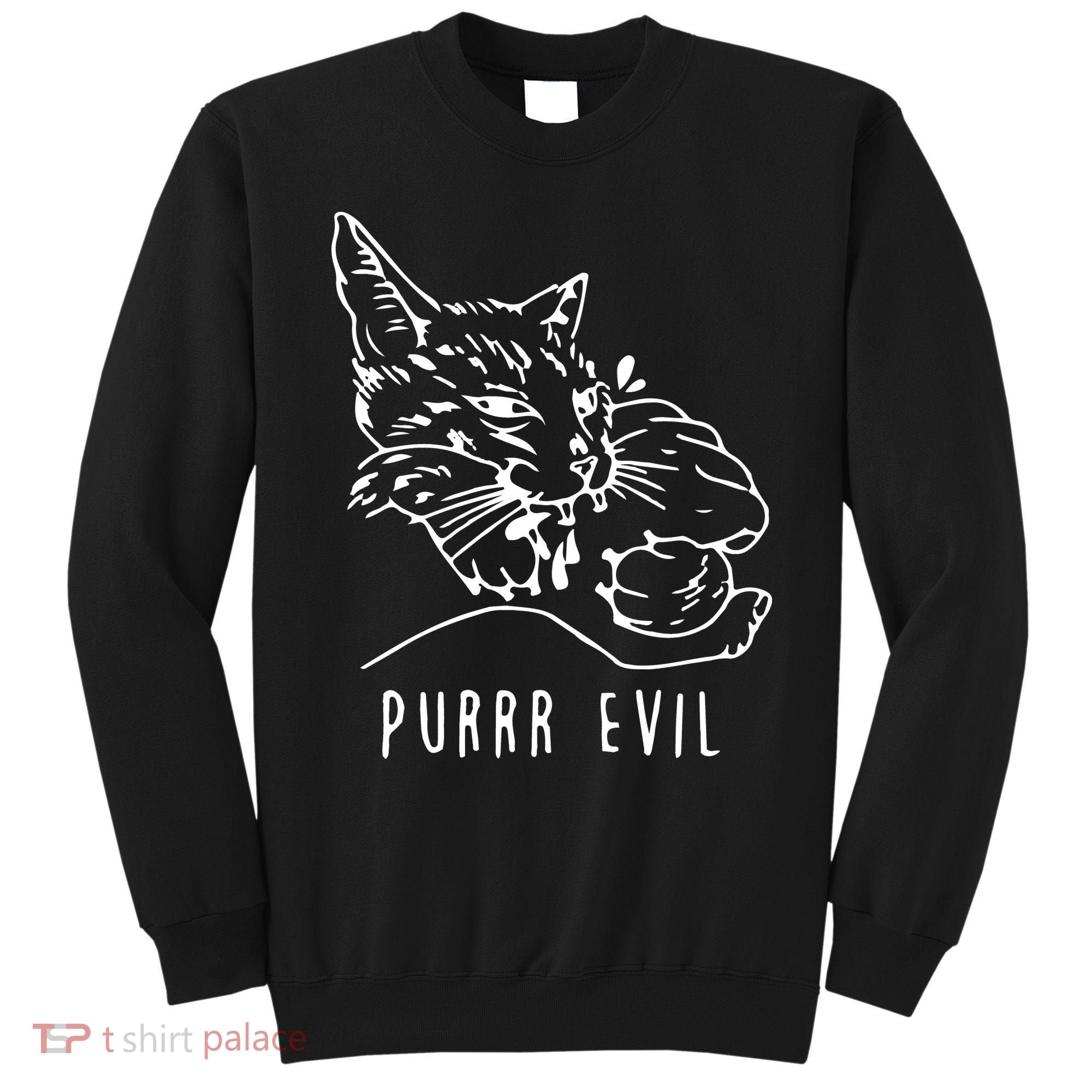 Purrr Evil Funny Cat Sweatshirt