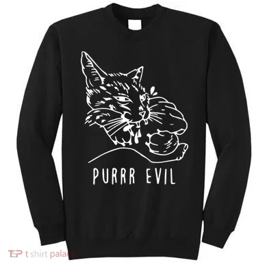 Purrr Evil Funny Cat Sweatshirt