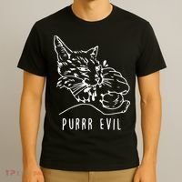 Purrr Evil Funny Cat T-Shirt thumb 3