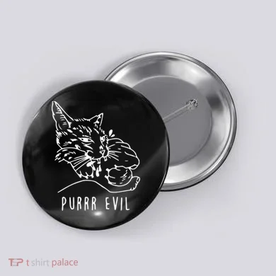 Purrr Evil Funny Cat Button
