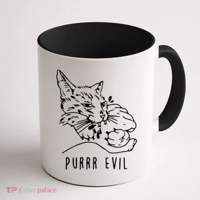 Purrr Evil Funny Cat Coffee Mug back