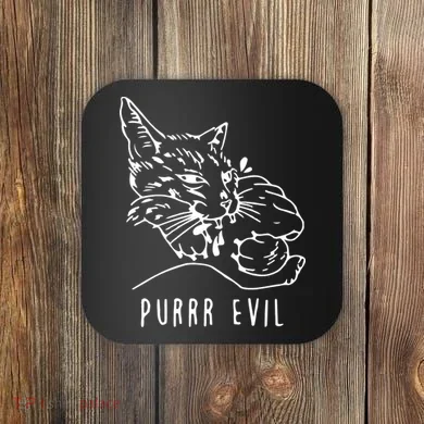 Purrr Evil Funny Cat Coaster