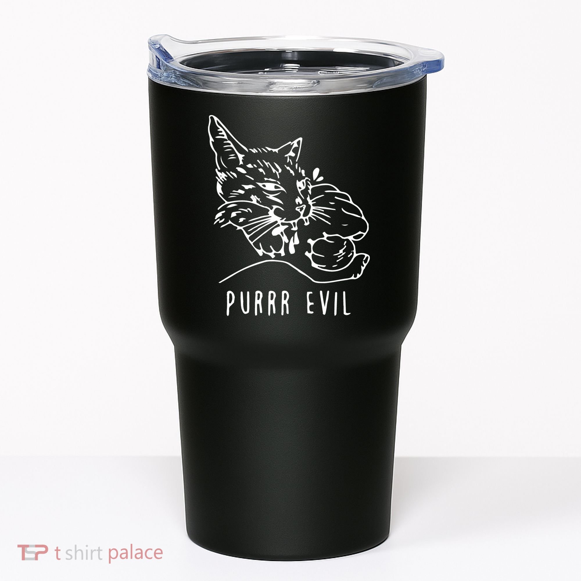 Purrr Evil Funny Cat Tumbler