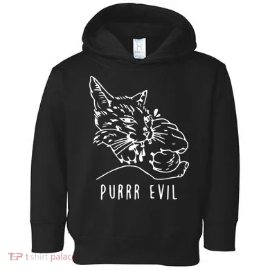 Purrr Evil Funny Cat Toddler Hoodie