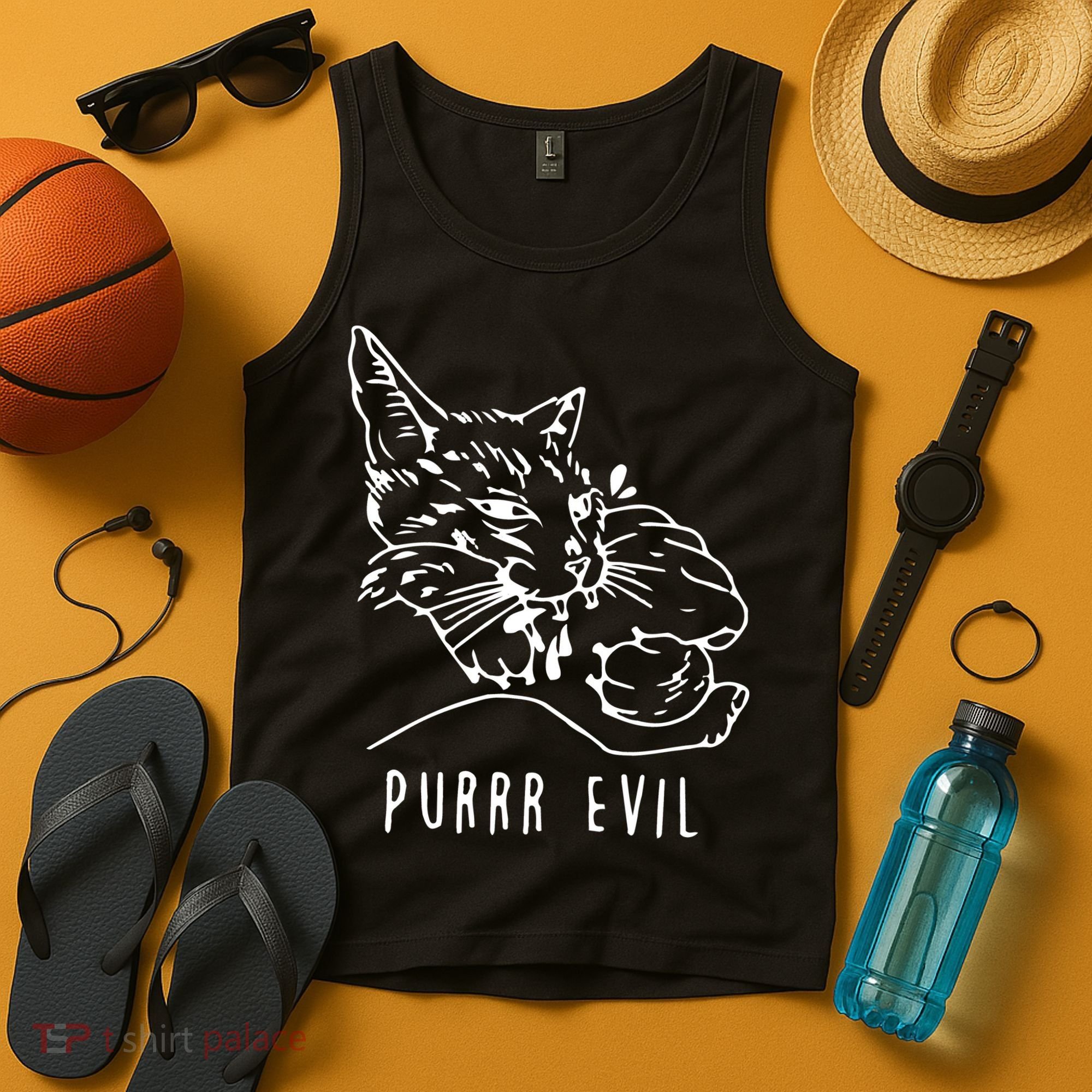 Purrr Evil Funny Cat Tank Top