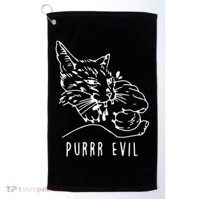 Purrr Evil Funny Cat Golf Towel