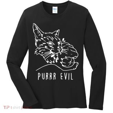 Purrr Evil Funny Cat Women's Long Sleeve Shirt