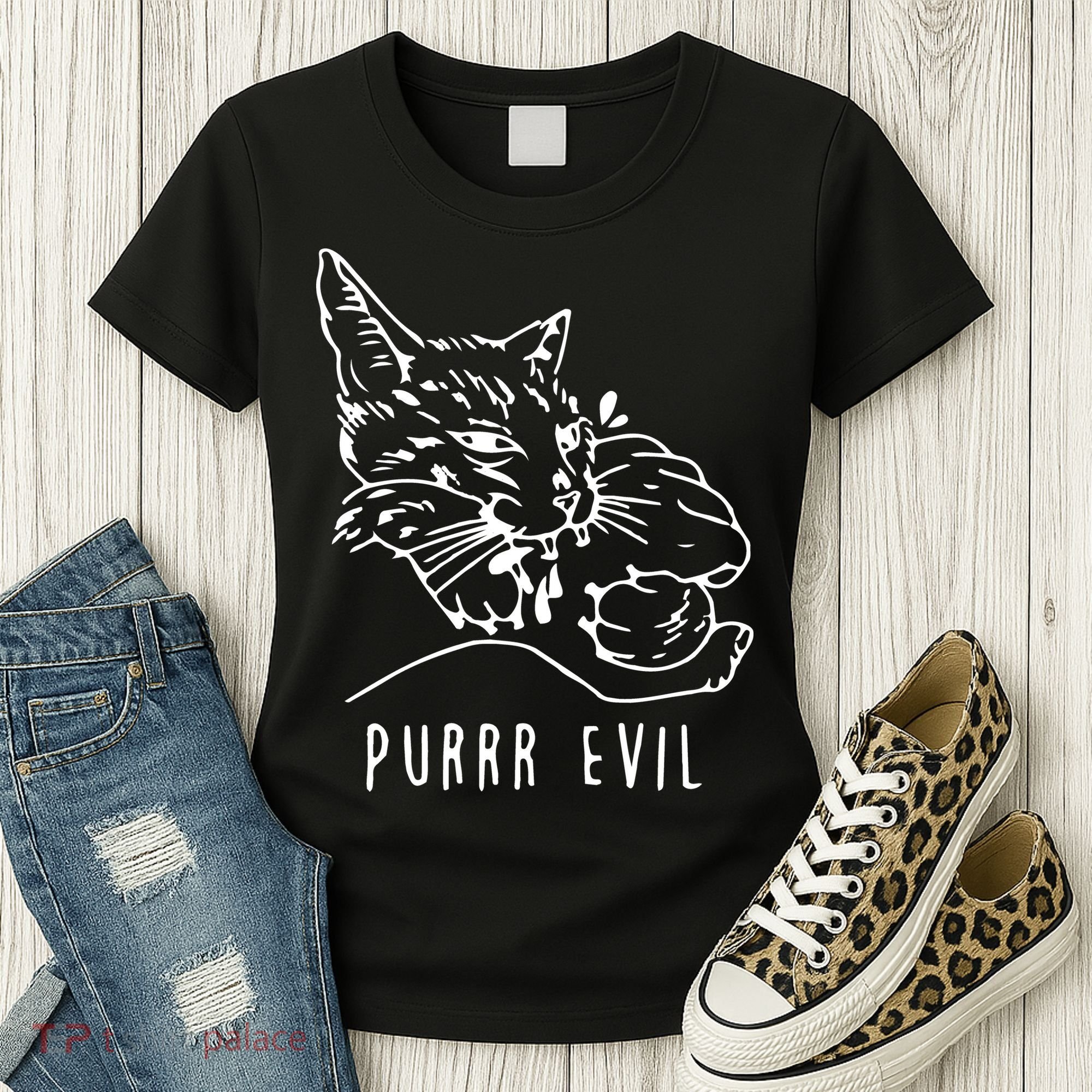 Purrr Evil Funny Cat Women's T-Shirt