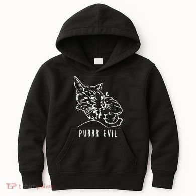 Purrr Evil Funny Cat Kids Hoodie