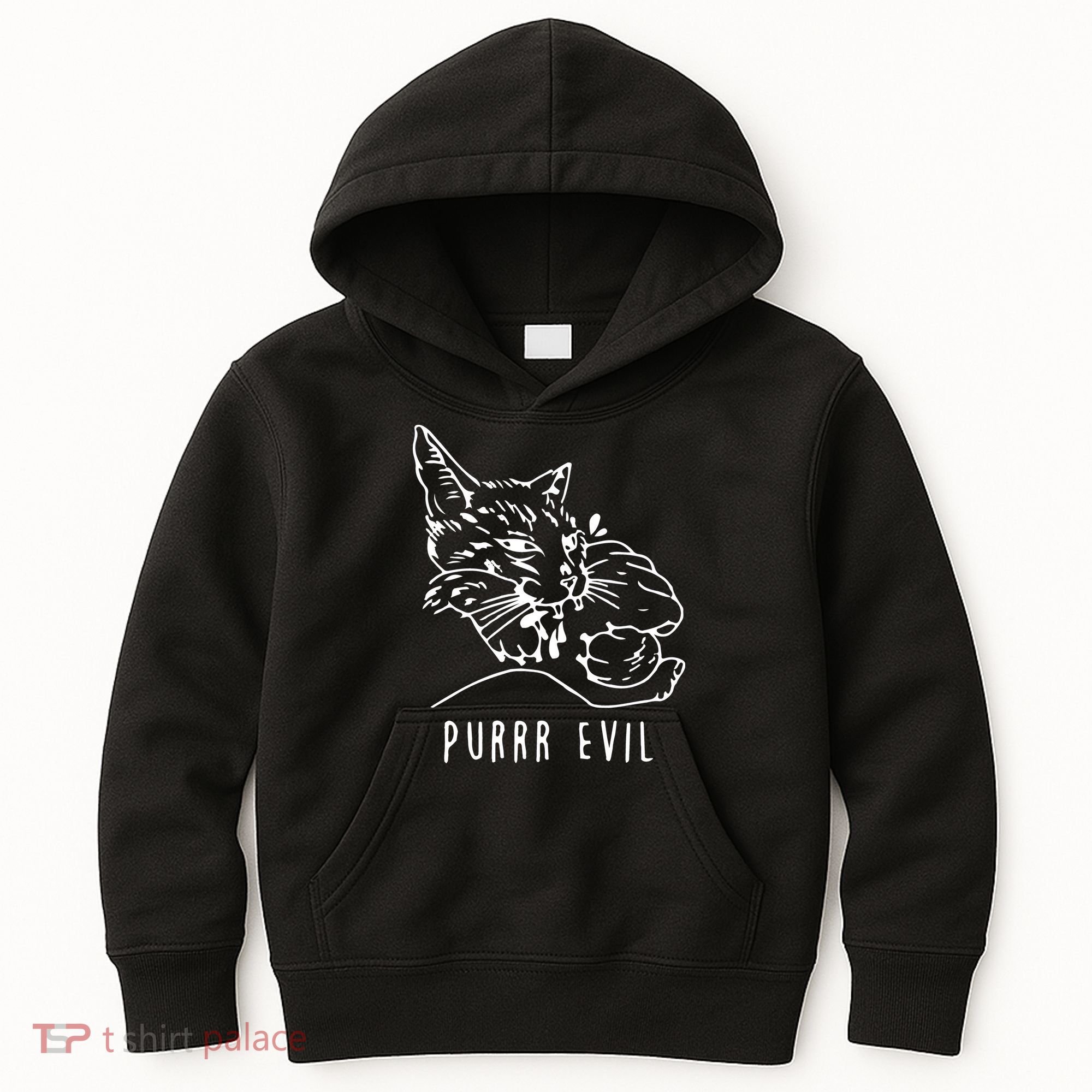Purrr Evil Funny Cat Kids Hoodie
