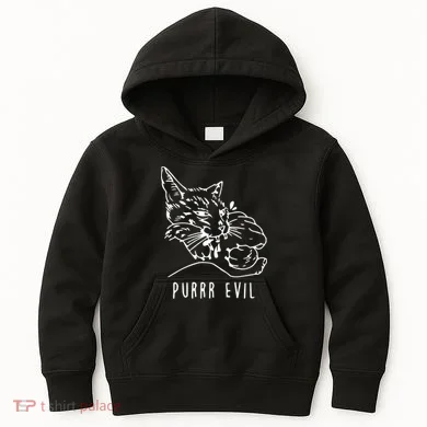 Purrr Evil Funny Cat Kids Hoodie