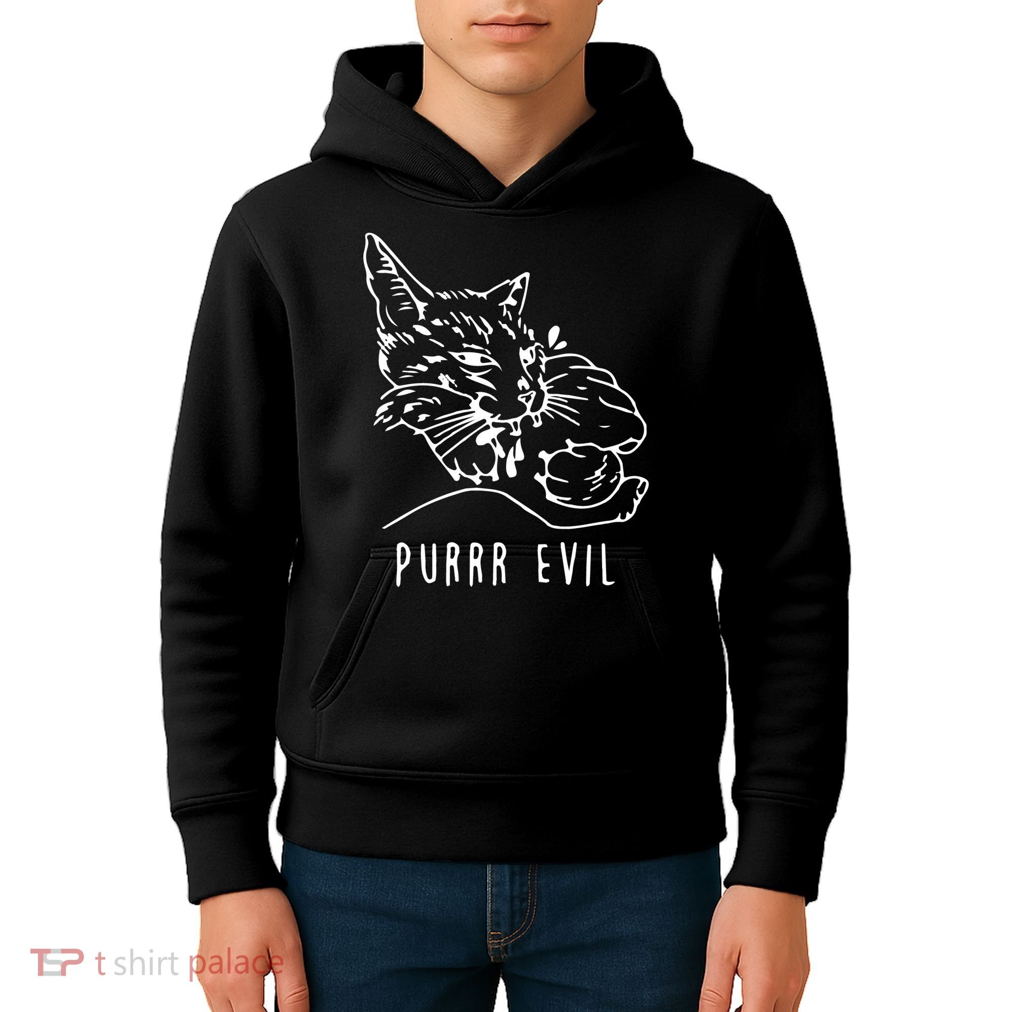 Purrr Evil Funny Cat Kids Hoodie