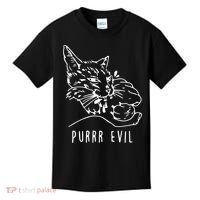 Purrr Evil Funny Cat Kids T-Shirt thumb 0