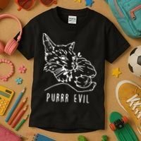 Purrr Evil Funny Cat Kids T-Shirt thumb 3