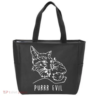 Purrr Evil Funny Cat Tote Bag