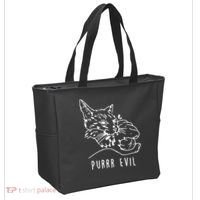 Purrr Evil Funny Cat Tote Bag thumb 2