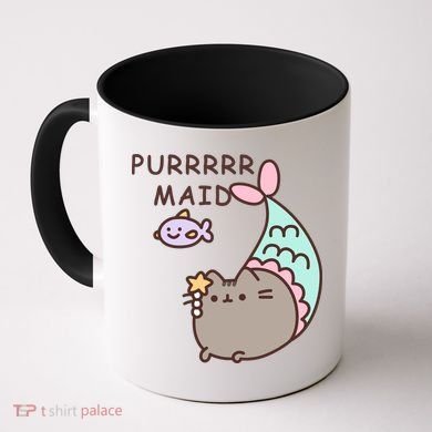 Purrrrr Maid Funny Cute Cat Mermaid Coffee Mug