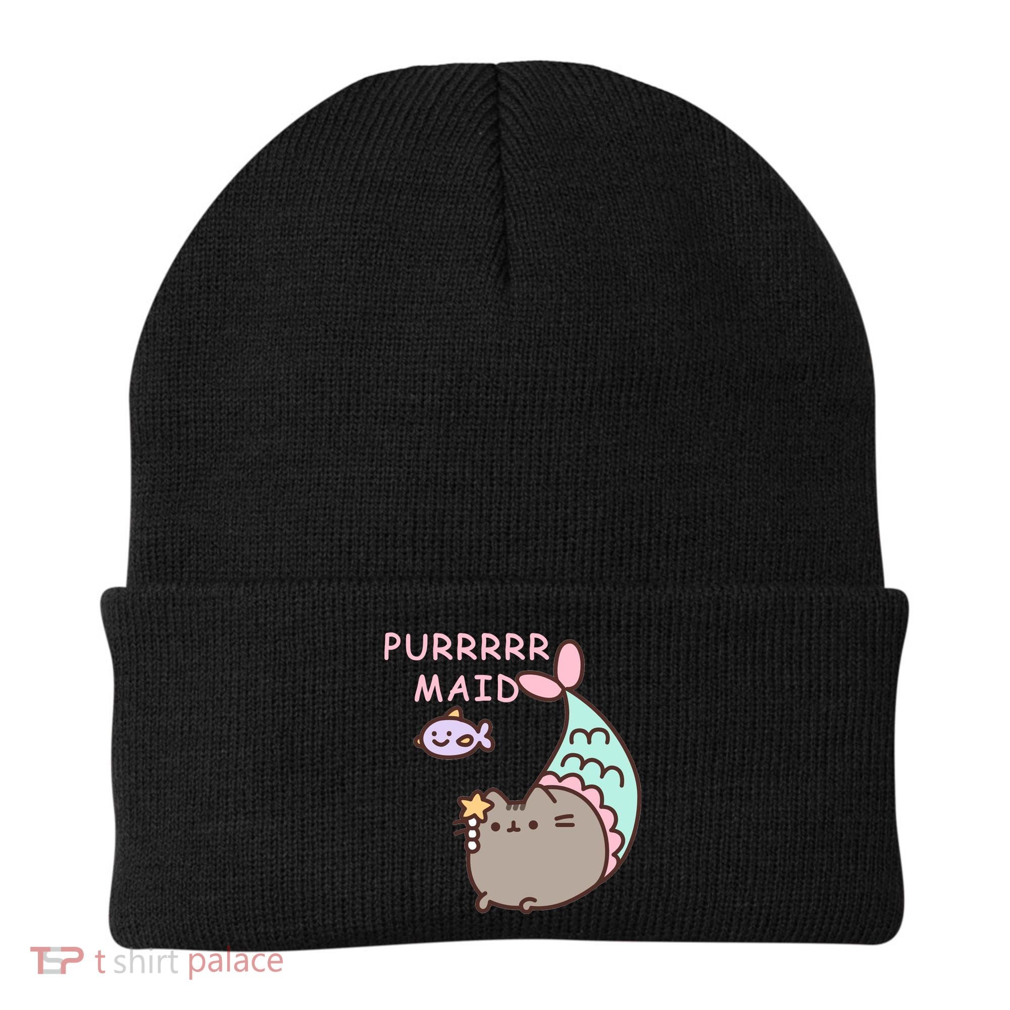 Purrrrr Maid Funny Cute Cat Mermaid Beanie