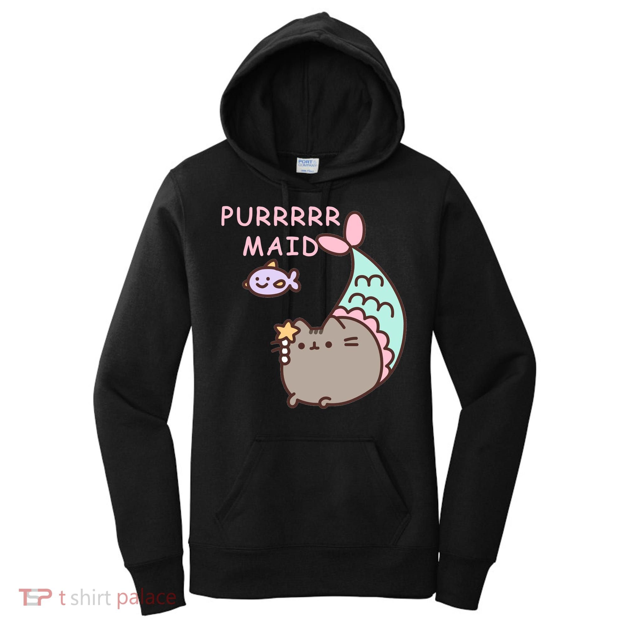 Purrrrr Maid Funny Cute Cat Mermaid Women's Hoodie