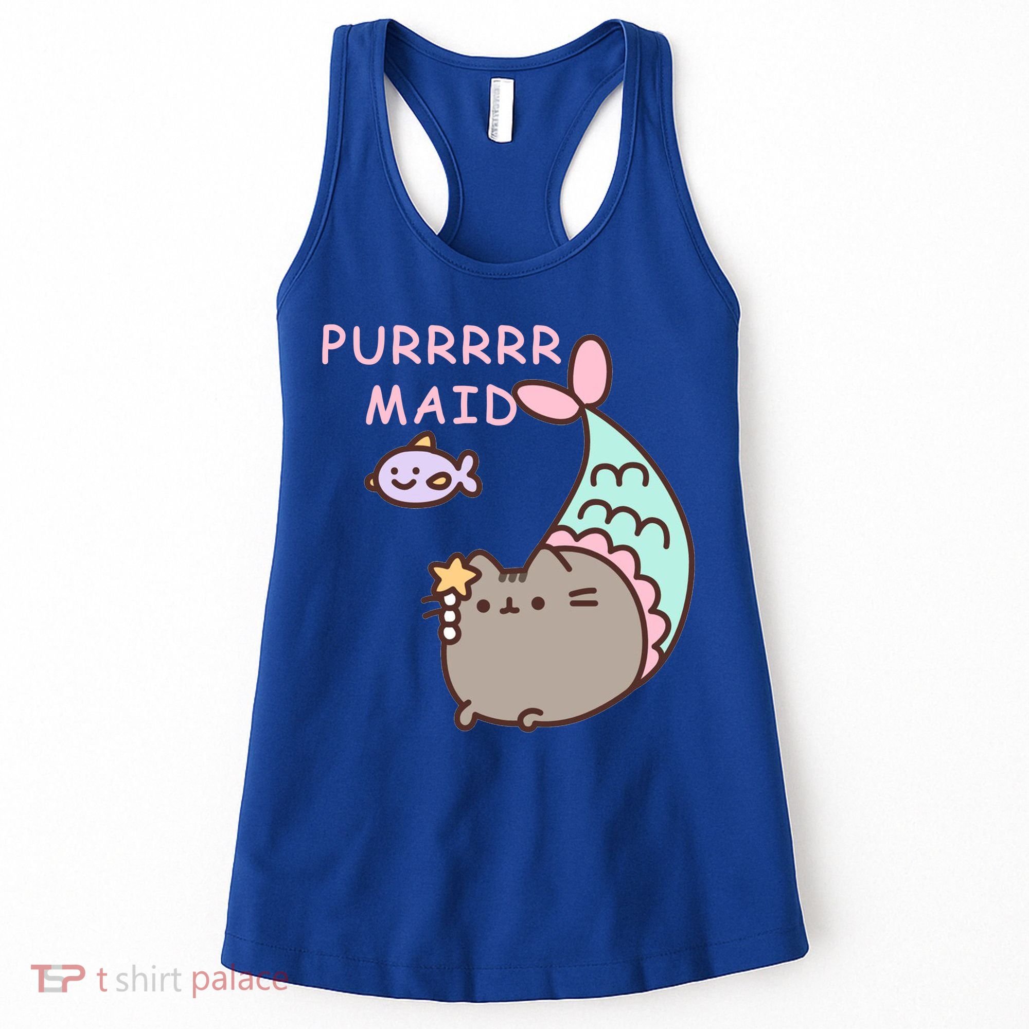 Purrrrr Maid Funny Cute Cat Mermaid Women's Tank Top