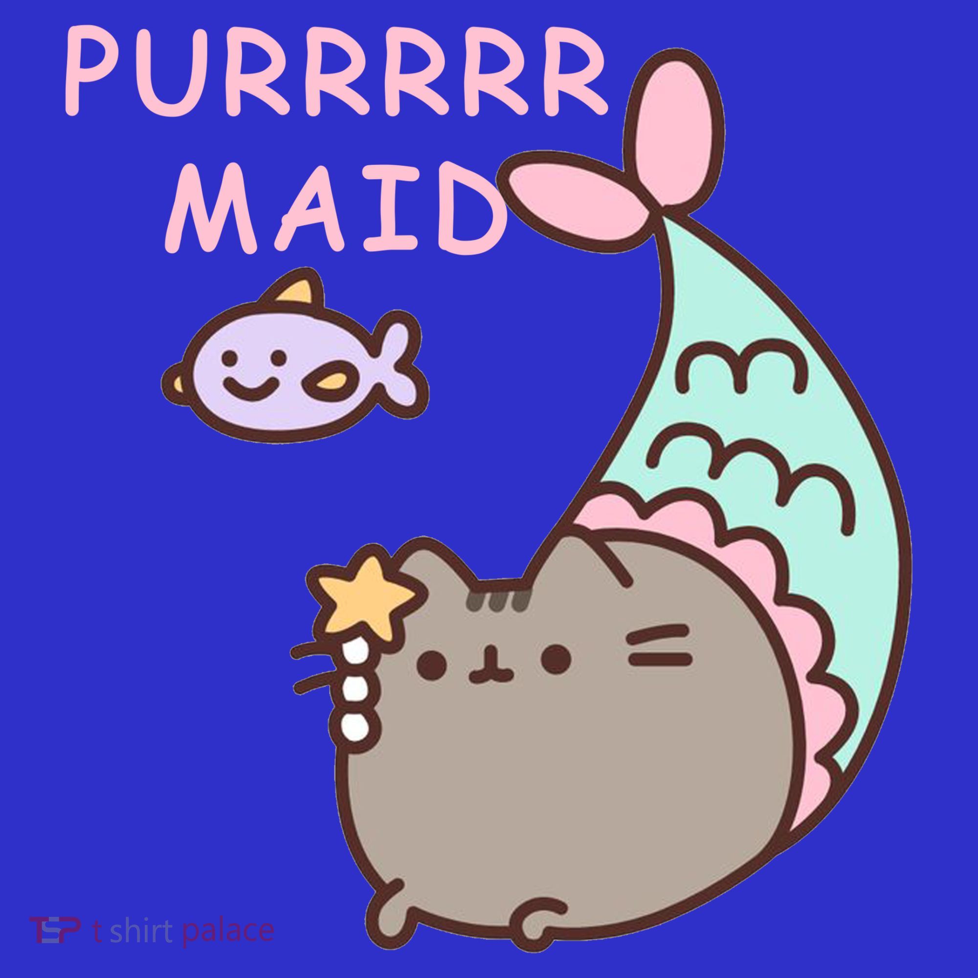 Purrrrr Maid Funny Cute Cat Mermaid Women's Tank Top