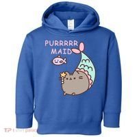 Purrrrr Maid Funny Cute Cat Mermaid Toddler Hoodie thumb 0
