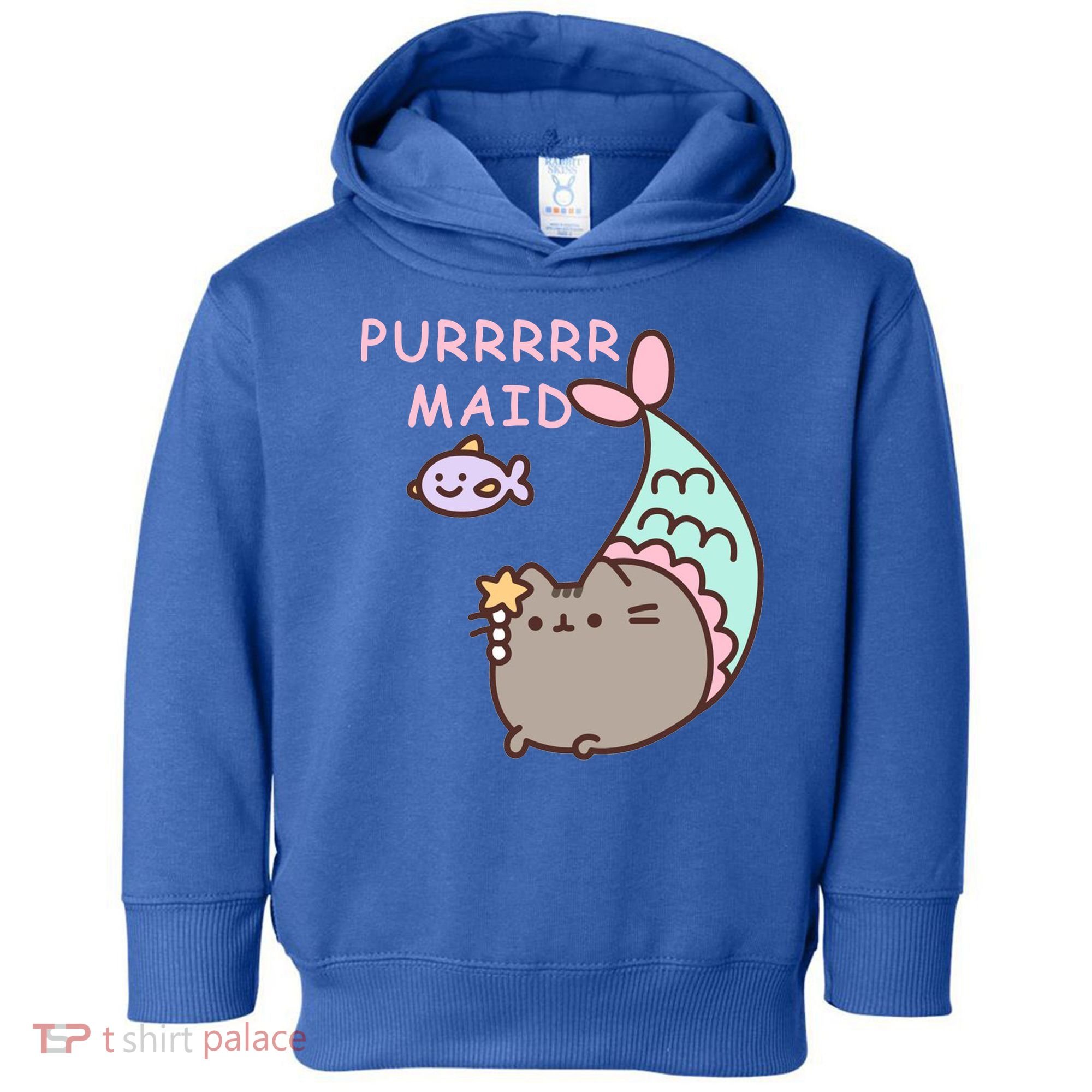 Purrrrr Maid Funny Cute Cat Mermaid Toddler Hoodie