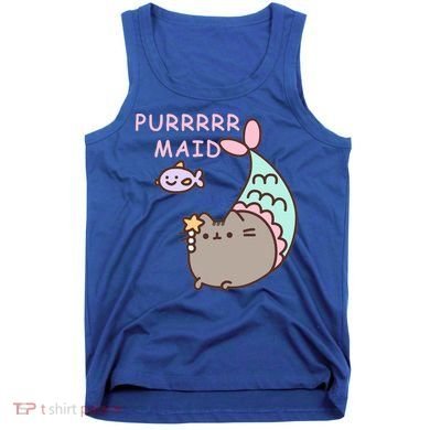 Purrrrr Maid Funny Cute Cat Mermaid Tank Top