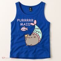 Purrrrr Maid Funny Cute Cat Mermaid Tank Top thumb 2