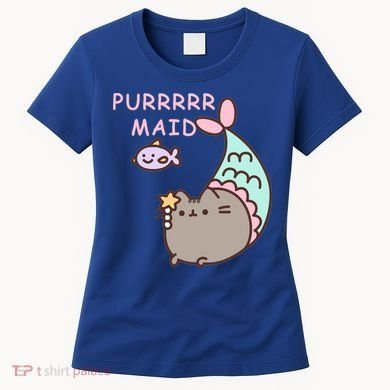 Purrrrr Maid Funny Cute Cat Mermaid Women's T-Shirt