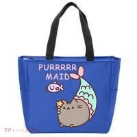 Purrrrr Maid Funny Cute Cat Mermaid Tote Bag thumb 0