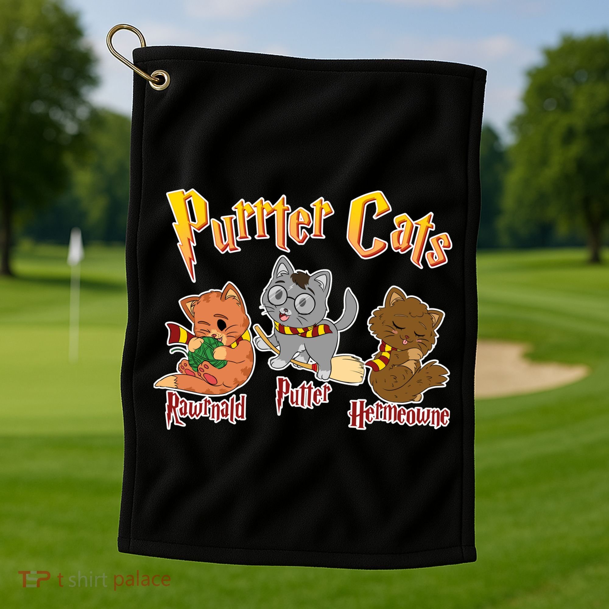 Purrter Cats Rawrnald Hermeownie Golf Towel