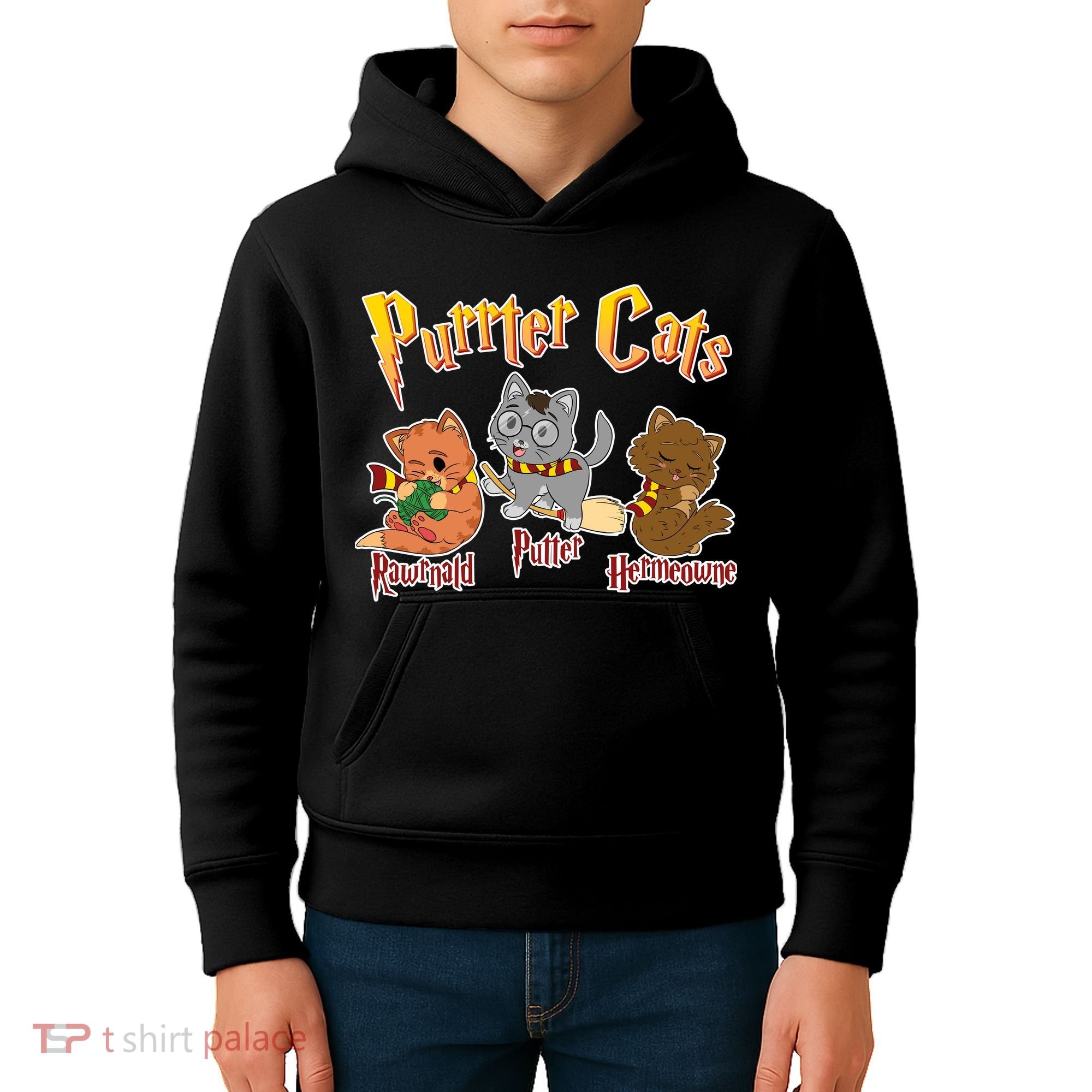 Purrter Cats Rawrnald Hermeownie Kids Hoodie