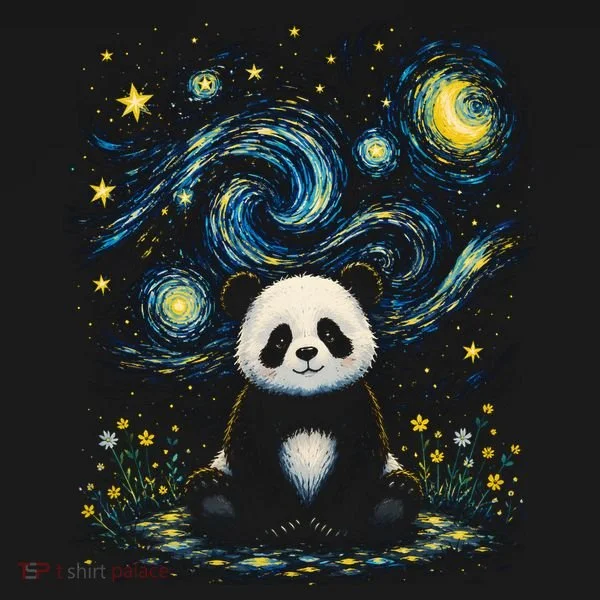Panda Under Starry Night Sky Cosmic Bucket Hat