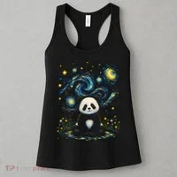 Panda Under Starry Night Sky Cosmic Women's Tank Top thumb 3