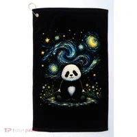 Panda Under Starry Night Sky Cosmic Golf Towel thumb 0