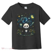 Panda Under Starry Night Sky Cosmic Toddler T-Shirt thumb 0