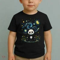 Panda Under Starry Night Sky Cosmic Toddler T-Shirt thumb 2